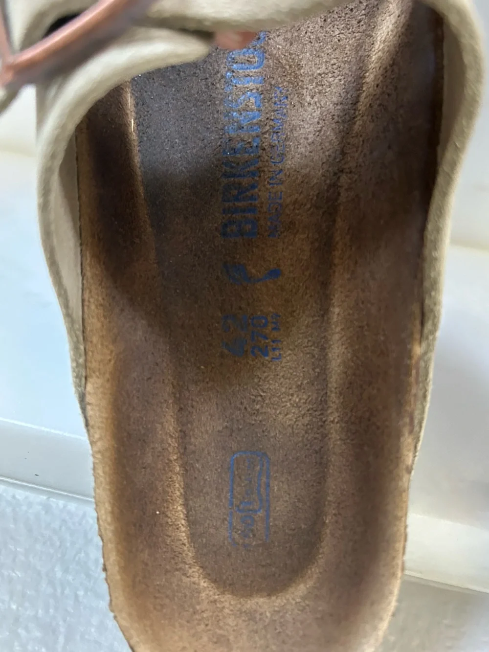 Birkenstock Arizona Soft Footbed Suede Taupe Size EU 42 Unisex